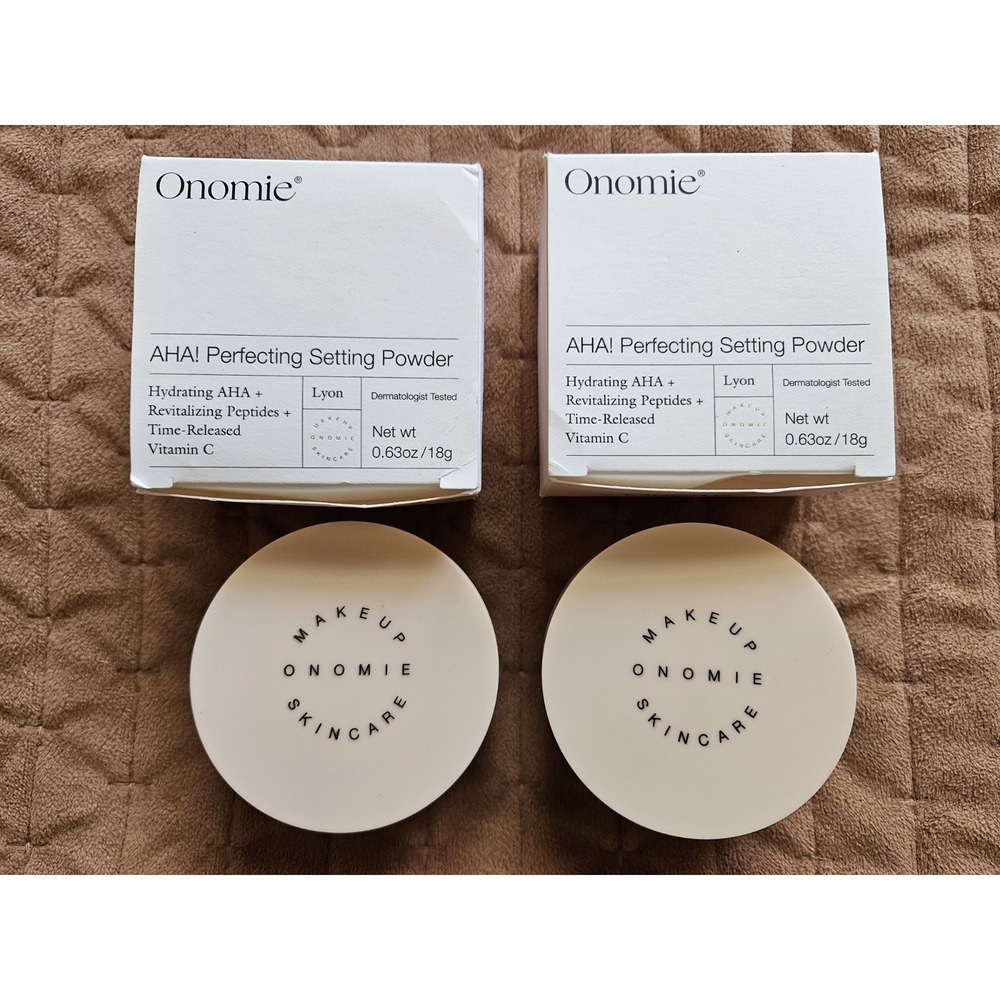 NIB 2 ONOMIE AHA! Perfecting Setting Powder in Lyon-Translucent, .63 oz./18g